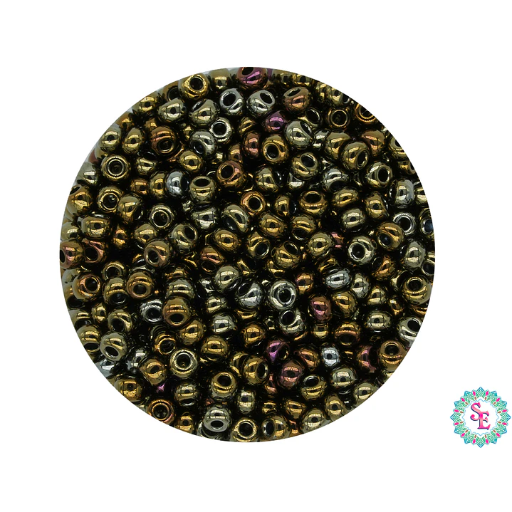 CZECH BEADS 10/0 (2MM) IRIZED BROWN X 20 GRAMS (2020 UND APPROX) 1