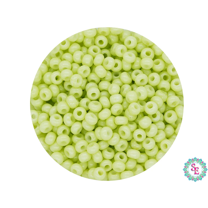 CZECH BEADS 10/0 (2MM) PASTEL GREEN X 20 GRAMS (2020 UND APPROX) 1