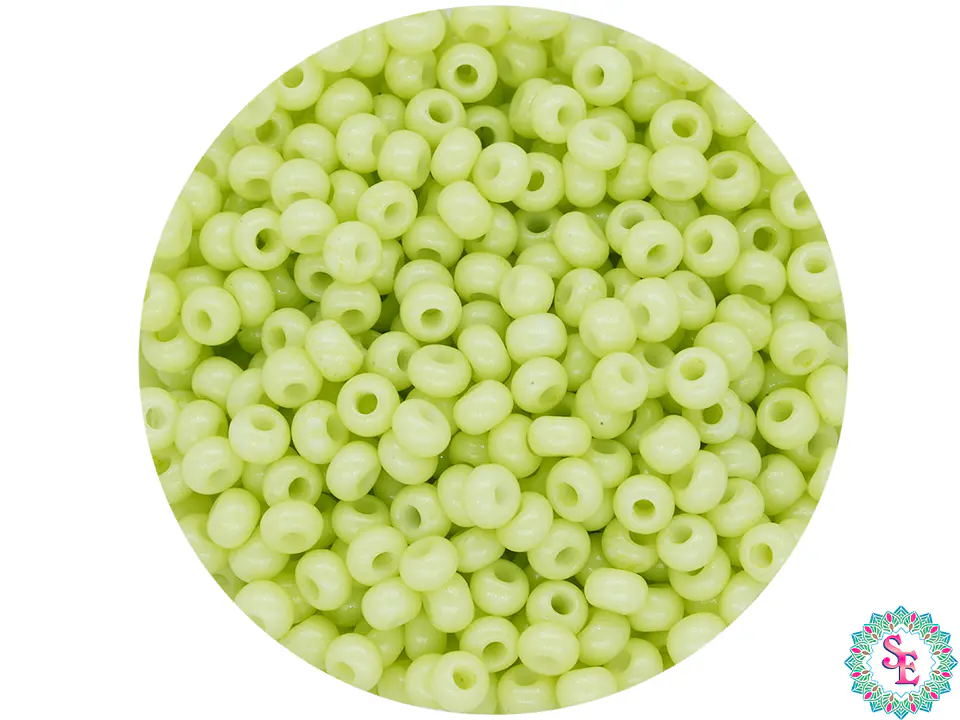 CHAQUIRA CHECA 10/0 (2MM) VERDE PASTEL X 20 GRAMOS (2020 UND APROX) 1