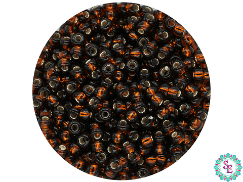 CHAQUIRA CHECA 10/0 (2MM) OCRE OSCURO BRILLANTE X 20 GRAMOS (2020 UND APROX)