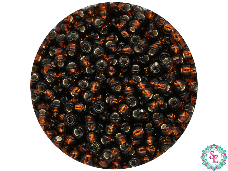 CHAQUIRA CHECA 10/0 (2MM) OCRE OSCURO BRILLANTE X 20 GRAMOS (2020 UND APROX) 1