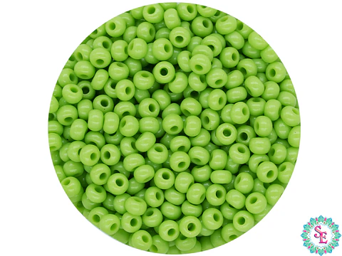 CHAQUIRA CHECA 10/0 (2MM) VERDE BICHE FUERTE X 20 GRAMOS (2020 UND APROX)