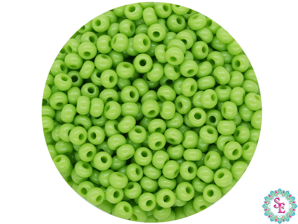 CZECH BEADS 10/0 (2MM) GREEN BICHE STRONG X 20 GRAMS (2020 UND APPROX) 1
