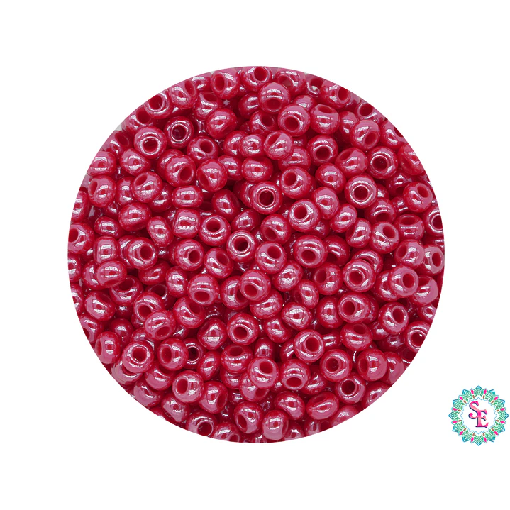 CZECH BEADS 10/0 (2MM) RED PEARL X 20 GRAMS (2020 UND APPROX) 1