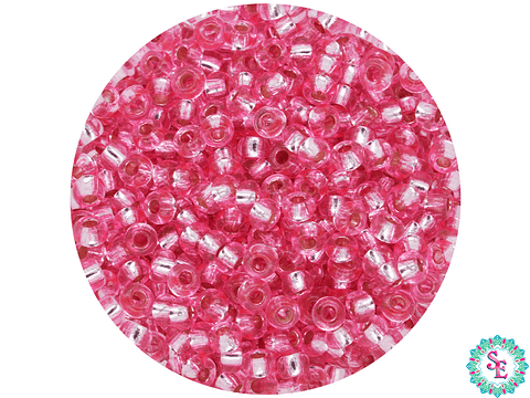 CHAQUIRA CHECA 10/0 (2MM) ROSADO BRILLANTE PAQUETE X 20 GRAMOS (2020 UND APROX)