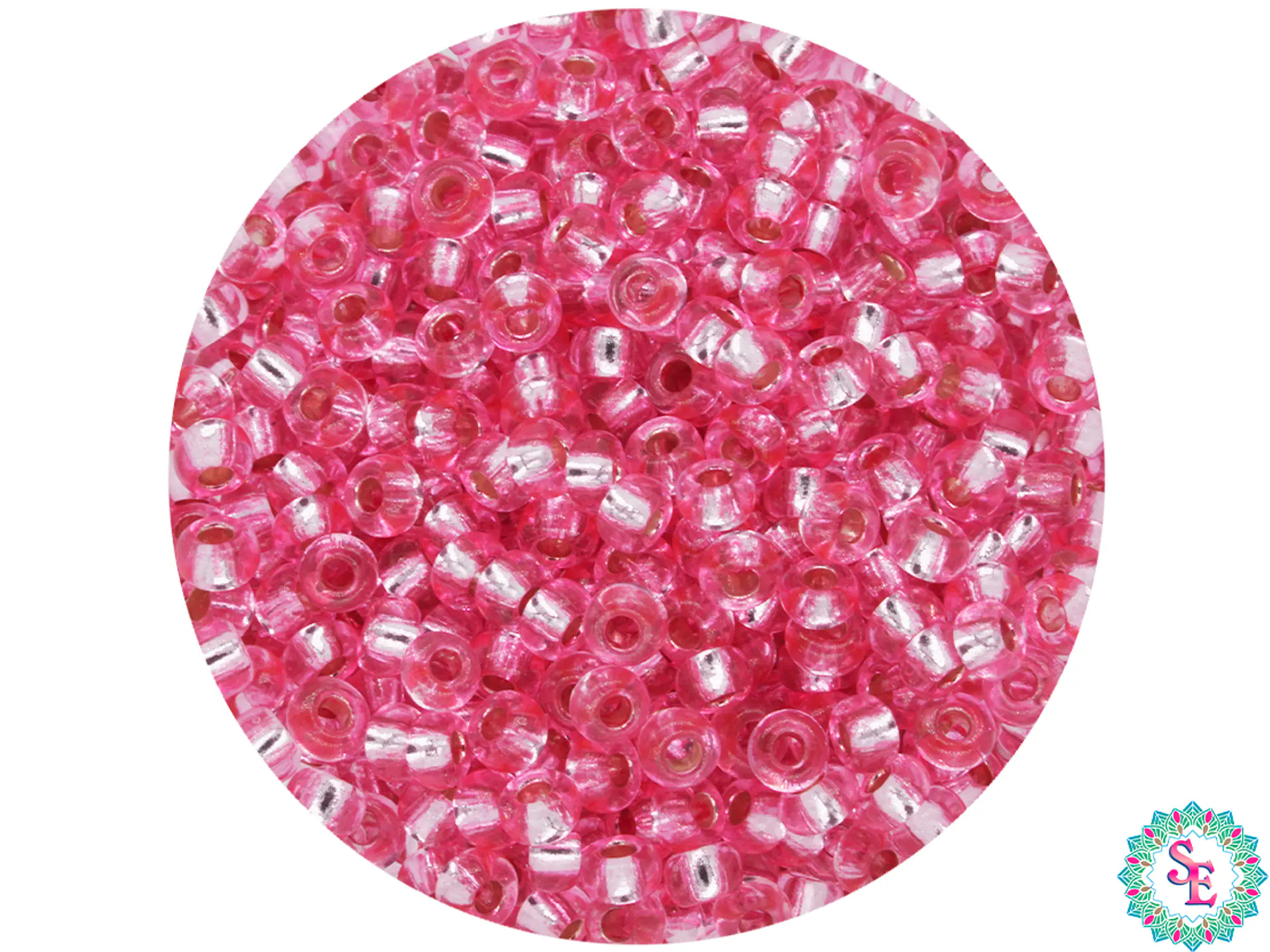 CHAQUIRA CHECA 10/0 (2MM) ROSADO BRILLANTE PAQUETE X 20 GRAMOS (2020 UND APROX) 1