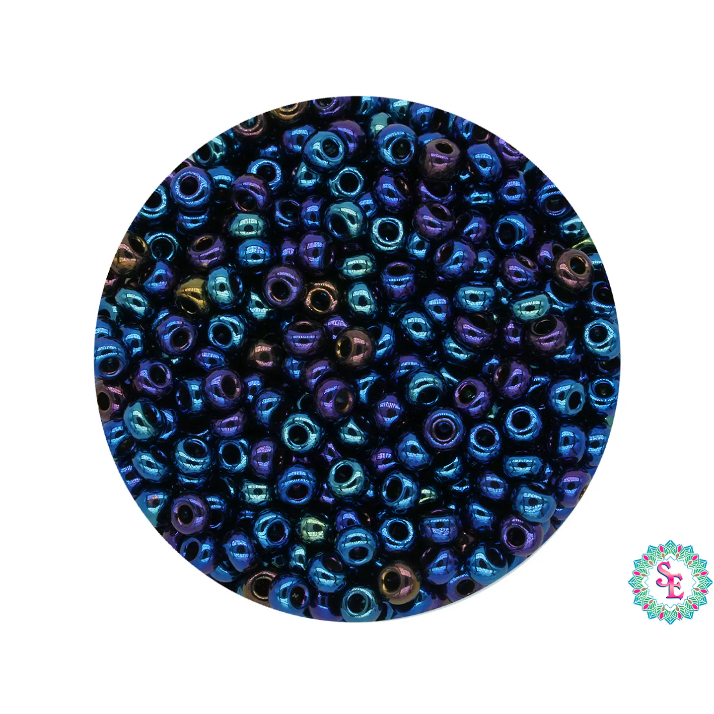 CHAQUIRA CHECA 10/0 (2MM) AZUL IRIZADO PAQUETE X 20 GRAMOS (2020 UND APROX) 1