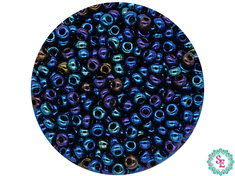 CZECH BEADS 10/0 (2MM) IRIZED BLUE PACKAGE X 20 GRAMS (2020 UND APPROX)
