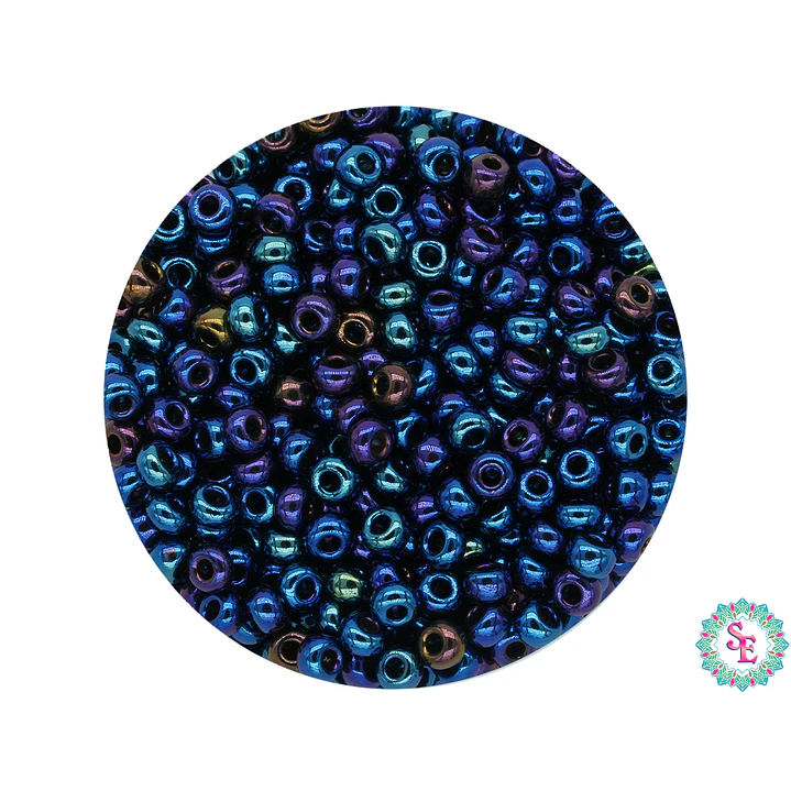 CHAQUIRA CHECA 10/0 (2MM) AZUL IRIZADO PAQUETE X 20 GRAMOS (2020 UND APROX) 1