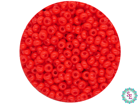 CHAQUIRA CHECA 10/0 (2MM) ROJO PAQUETE X 20 GRAMOS (2020UNIDADES A´PROX)