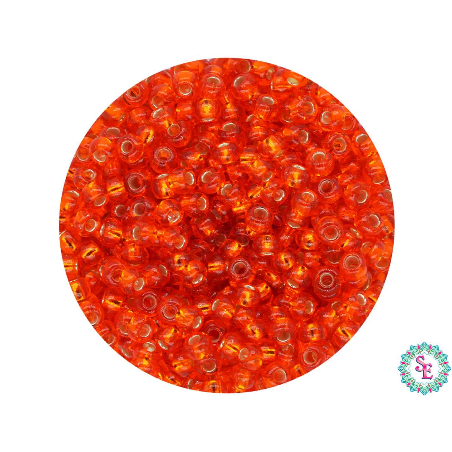 CHAQUIRA CHECA 10/0 (2MM) NARANJA BRILLANTE  X 20 GRAMOS (2020 UND APROX) 1