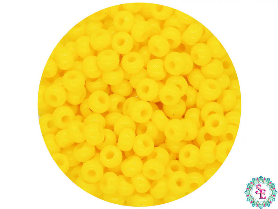CZECH BEADS 8/0 (3MM) YELLOW X 20 GRAMS (792 UND APPROX) 1