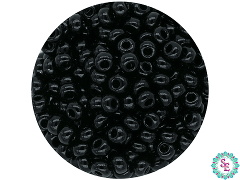 CHAQUIRA CHECA 8/0 (3MM) NEGRO  X 20 GRAMOS (792 UND APROX)