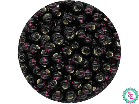 CHAQUIRA CHECA 8/0 (3MM) MORADO BRILLANTE  X 20 GRAMOS (792 UND APROX)