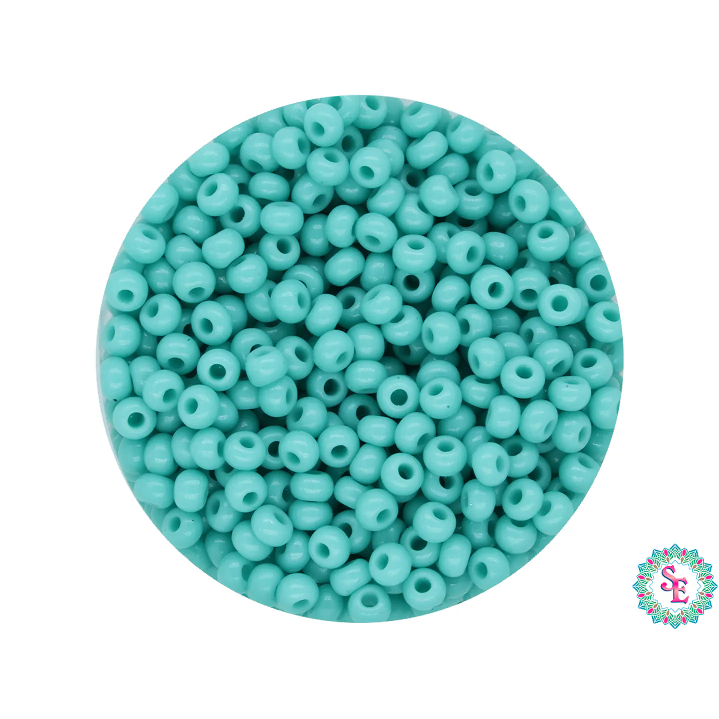 CHAQUIRA CHECA 8/0 (3MM) VERDE MENTA FUERTE OSCURO X 20 GRAMOS (792 UND APROX) 1