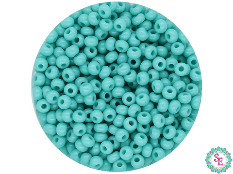 CZECH BEADS 8/0 (3MM) DARK STRONG MINT GREEN X 20 GRAMS (792 UND APPROX)