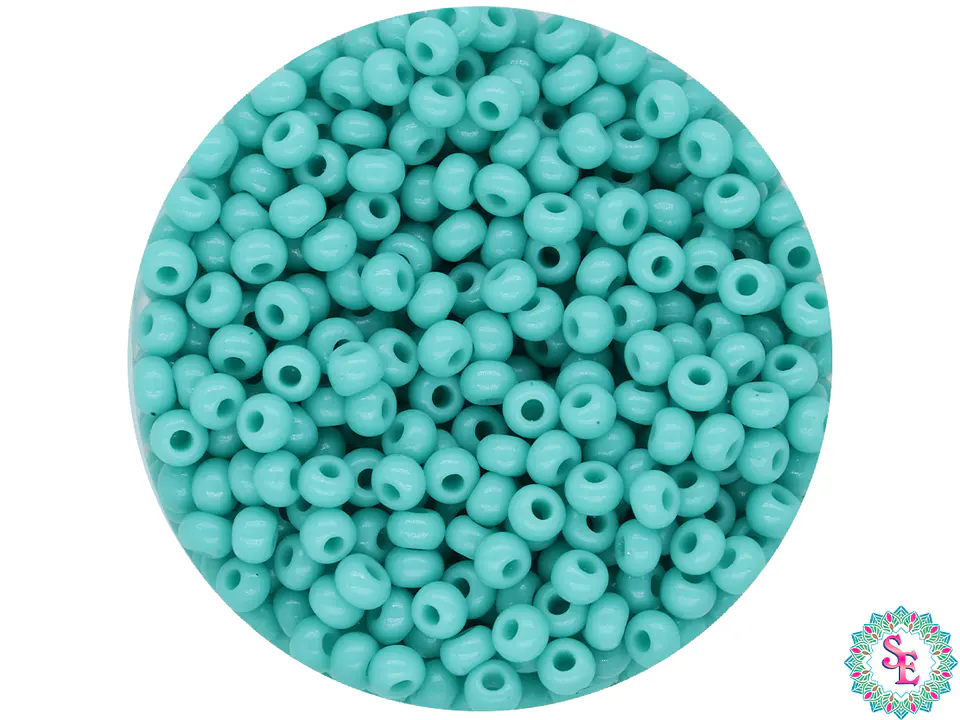 CZECH BEADS 8/0 (3MM) DARK STRONG MINT GREEN X 20 GRAMS (792 UND APPROX) 1