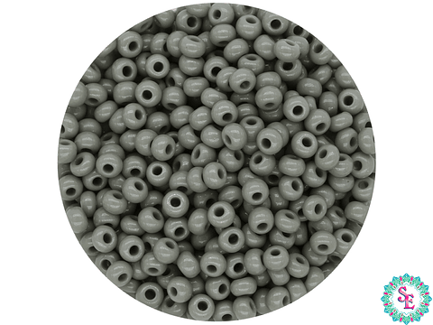 CHAQUIRA CHECA 10/0 (2MM) GRIS PAQUETE X 20 GRAMOS (2020 UND APROX)