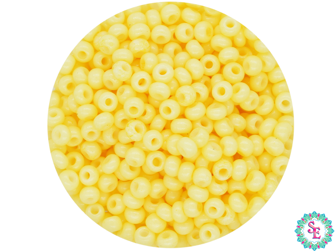 CZECH BEADS 10/0 (2MM) PASTEL YELLOW X 20 GRAMS (2020 UND APPROX)