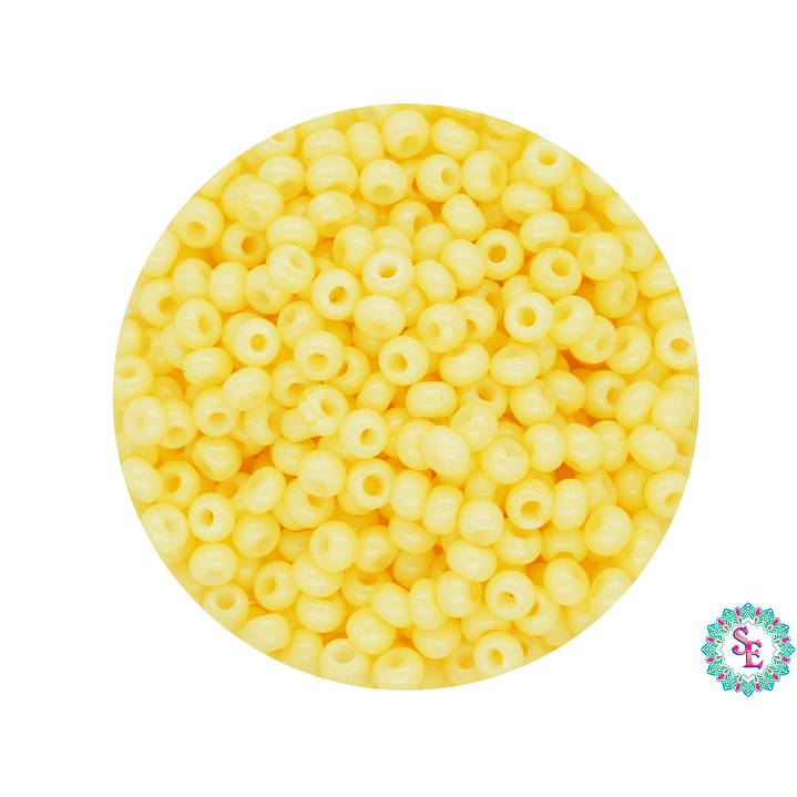 CHAQUIRA CHECA 10/0 (2MM) AMARILLO PASTEL X 20 GRAMOS (2020 UND APROX) 1