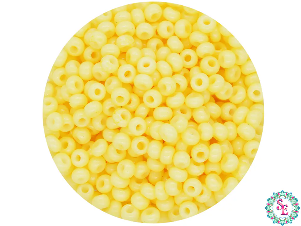 CZECH BEADS 10/0 (2MM) PASTEL YELLOW X 20 GRAMS (2020 UND APPROX) 1