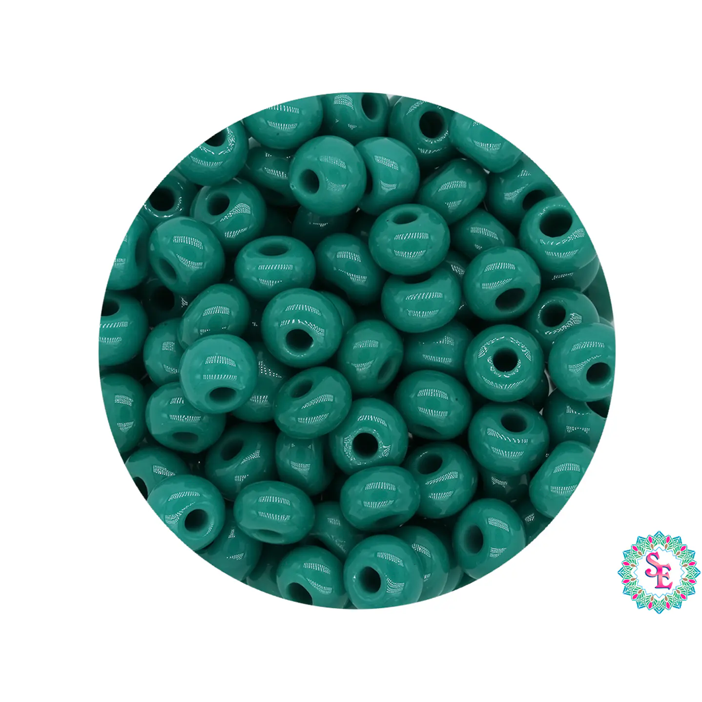 CHAQUIRA CHECA 6/0 (4MM) VERDE PINO X 20 GRAMOS (296 UND APROX) 1