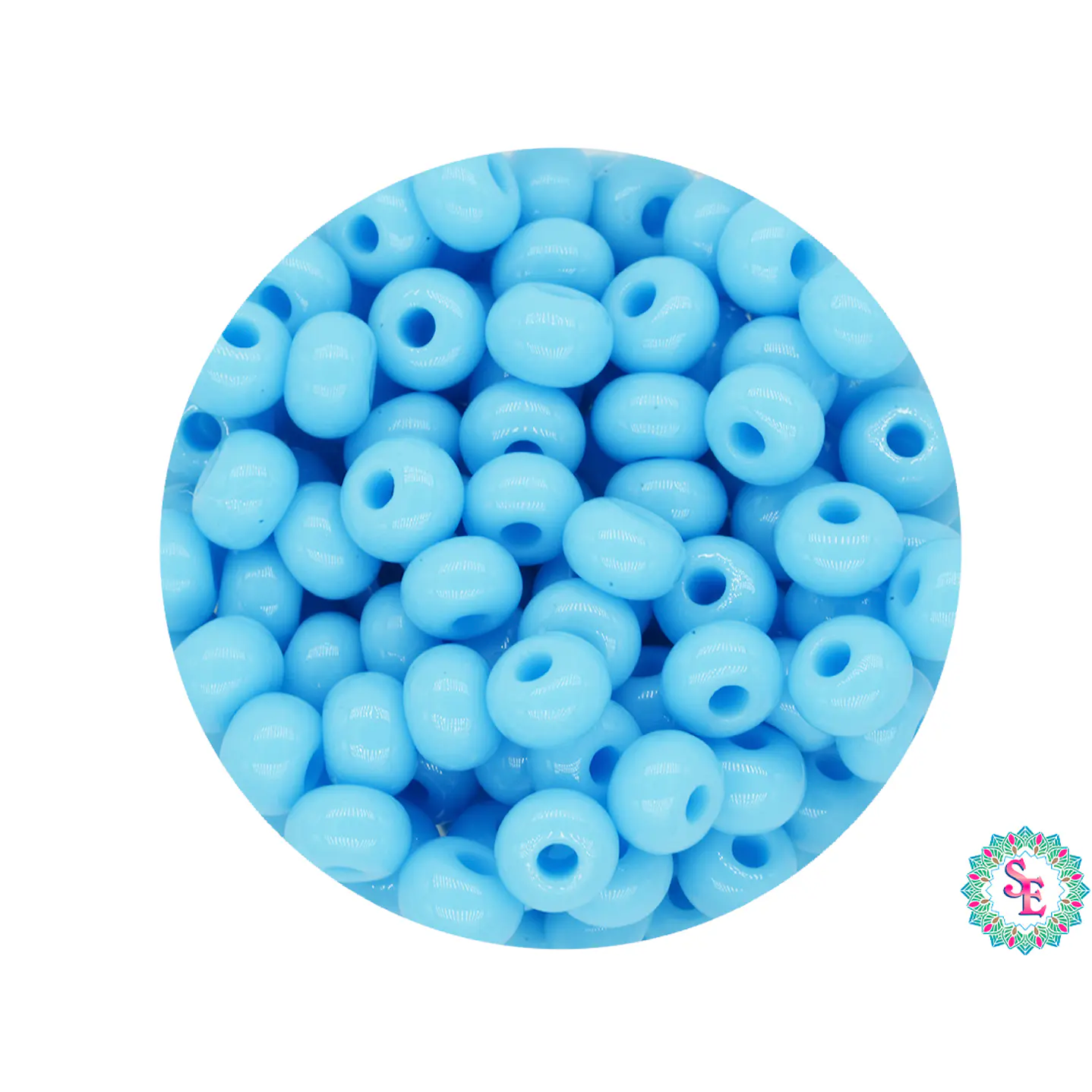 CZECH BEADS 6/0 (4MM) LIGHT BLUE X 20 GRAMS (296 UNIT APPROX) 1