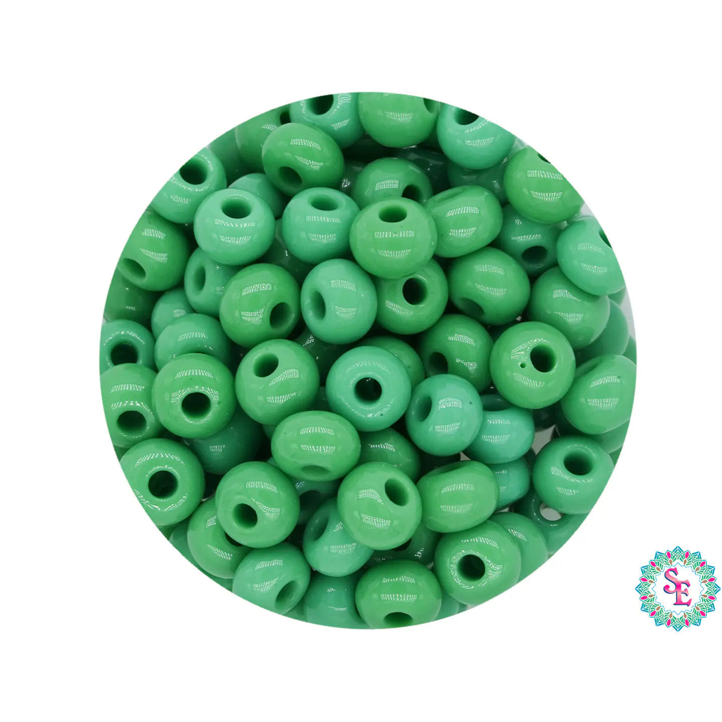 CHAQUIRA CHECA 6/0 VERDE (4MM) (CALI O NACIONAL) X 20 GRAMOS (296 UND APROX) 1