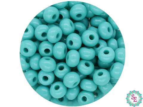 CHAQUIRA CHECA 6/0 (4MM) VERDE MENTA FUERTE X 20 GRAMOS (296 UND APROX)