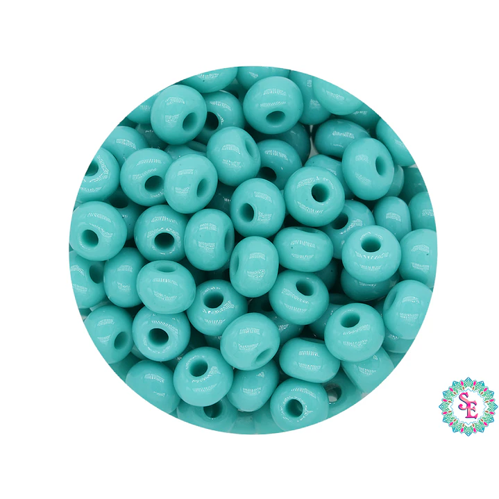 CHAQUIRA CHECA 6/0 (4MM) VERDE MENTA FUERTE X 20 GRAMOS (296 UND APROX) 1