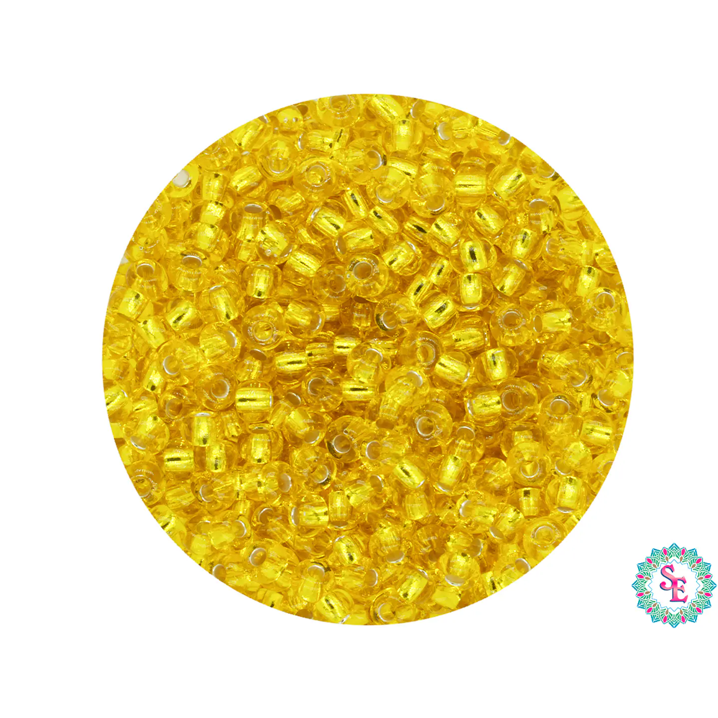 CHAQUIRA CHECA 10/0 (2MM) AMARILLO BRILLANTE X 20 GRAMOS (2020 UND APROX) 1