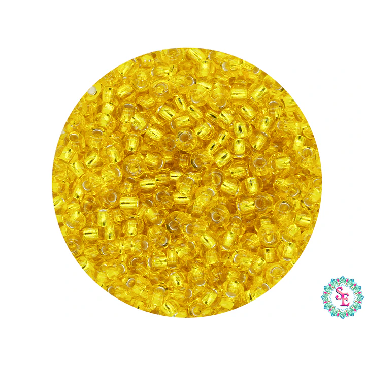 CHAQUIRA CHECA 10/0 (2MM) AMARILLO BRILLANTE X 20 GRAMOS (2020 UND APROX) 1