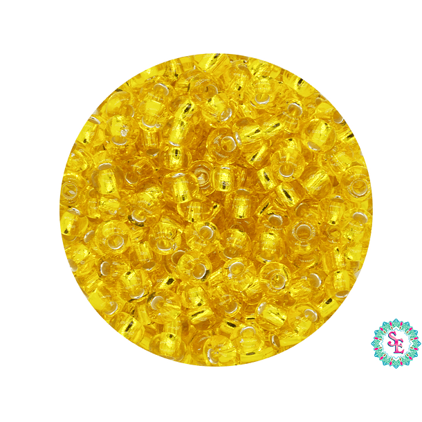 CHAQUIRA CHECA 8/0 AMARILLO BRILLANTE  X 20 GRAMOS 