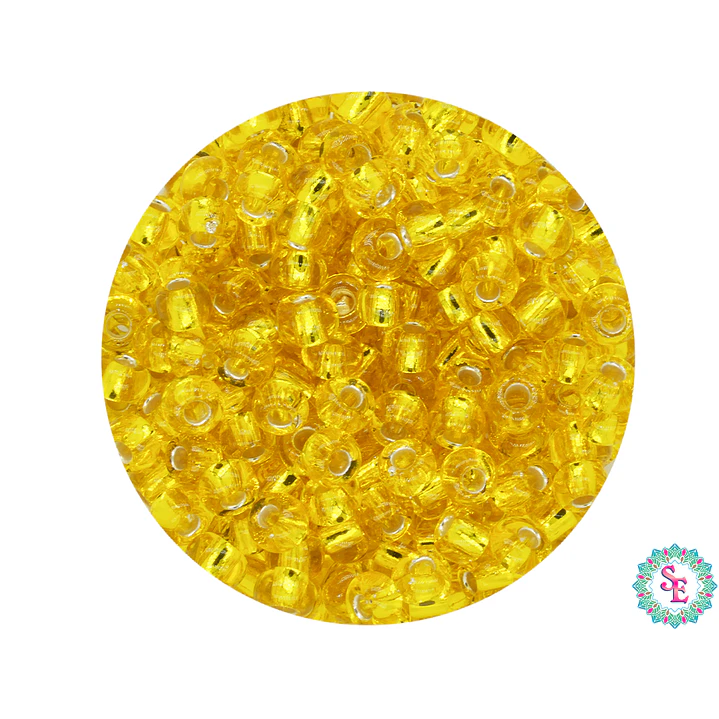 CHAQUIRA CHECA 8/0 AMARILLO BRILLANTE  X 20 GRAMOS  1