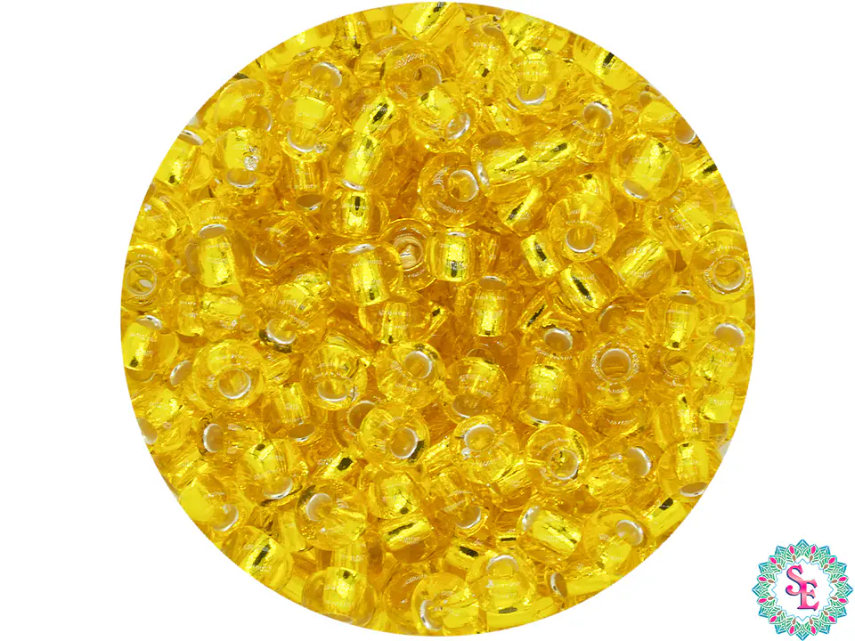 CHAQUIRA CHECA 8/0 AMARILLO BRILLANTE  X 20 GRAMOS  1