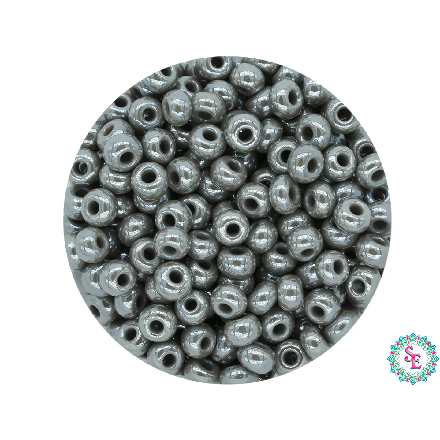 CHAQUIRA CHECA 8/0 (3MM) GRIS PERLADO X 20 GRAMOS (792 UND APROX) 1