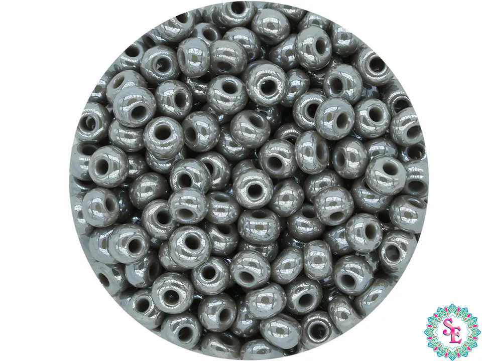 CHAQUIRA CHECA 8/0 (3MM) GRIS PERLADO X 20 GRAMOS (792 UND APROX) 1