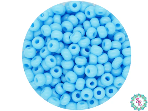  CZECH BEADS 8/0 (3MM) LIGHT BLUE X 20 GRAMS (792 UND APPROX)