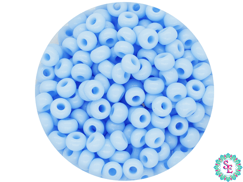 CHAQUIRA CHECA 8/0 (3MM) AZUL CIELO X 20 GRAMOS (792 UND APROX)