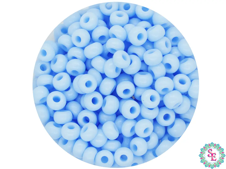 CHAQUIRA CHECA 8/0 (3MM) AZUL CIELO X 20 GRAMOS (792 UND APROX) 1