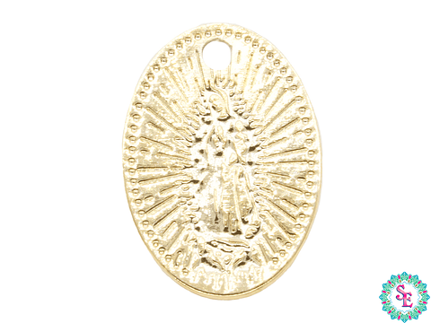 ORO GOLFI METALICO DIJE MINI VIRGEN MILAGROSA 10*7MM