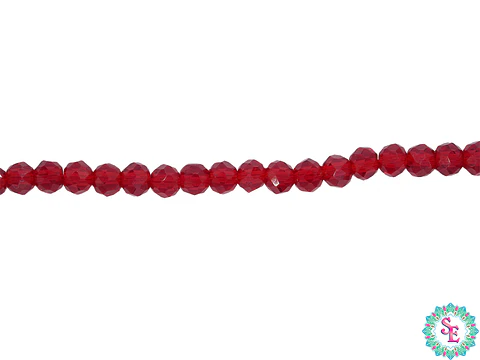 CRISTAL MURANO # 3MM ROJO TRANSPARENTE X 146 UND APROX