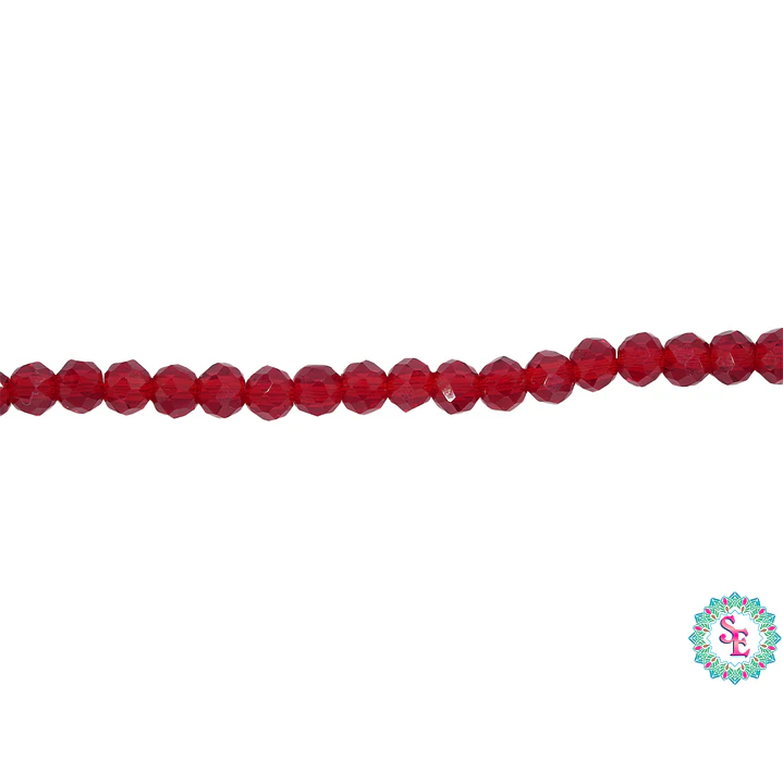 CRISTAL MURANO # 3MM ROJO TRANSPARENTE X 146 UND APROX 1