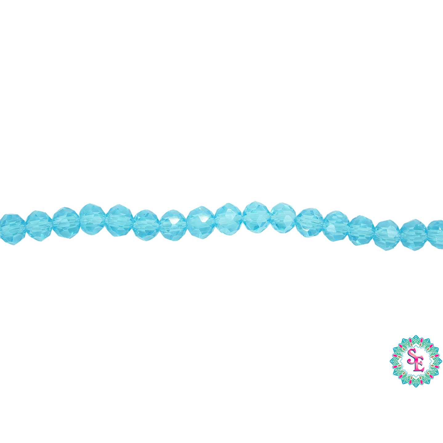 CRISTAL MURANO # 4MM AZULCIELO TRASPARENTE AB X 146 UND APROX  1