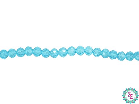 CRISTAL MURANO # 4MM AZULCIELO TRASPARENTE AB X 146 UND APROX 