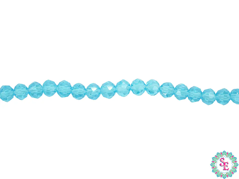 CRISTAL MURANO # 4MM AZULCIELO TRASPARENTE AB X 146 UND APROX  1