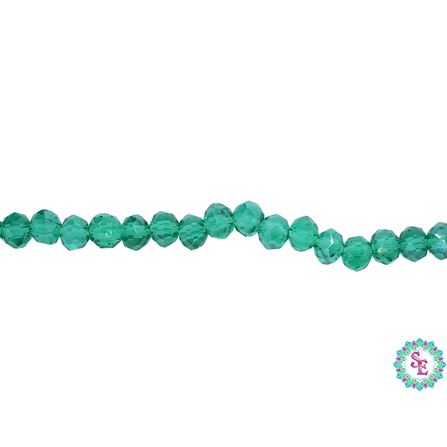 CRISTAL MURANO # 4MM VERDE ESMERALDA AB TRANS X 146 UND APROX  1