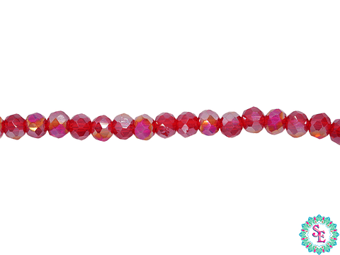 CRISTAL MURANO # 4MM ROJO AB TRASPARENTE X 146 UND APROX 