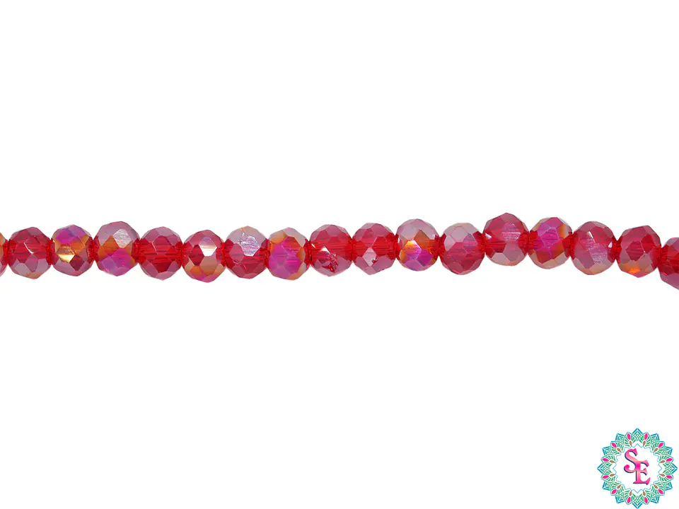 CRISTAL MURANO # 4MM ROJO AB TRASPARENTE X 146 UND APROX  1