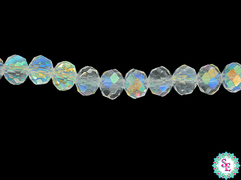 MURANO GLASS # 6MM BOREAL AB TRANS X 100 UNIT APPROX